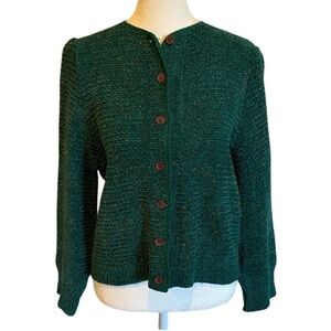 Vivanti Women's Green Button-Up Cardigan Sweater. Measures Size M. Tag says 14.